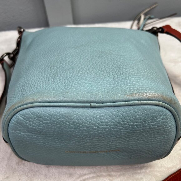 Coach Duffle 20 Colorblock Pebbled Leather Bucket Bag Blue Cream Crossbody 29260 - Picture 6 of 12